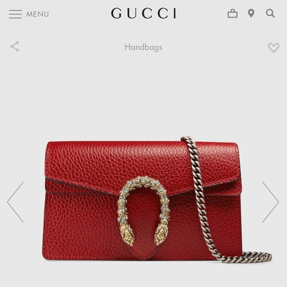 Gucci Handbags - Gucci Red Mini Bag with Gold Accent